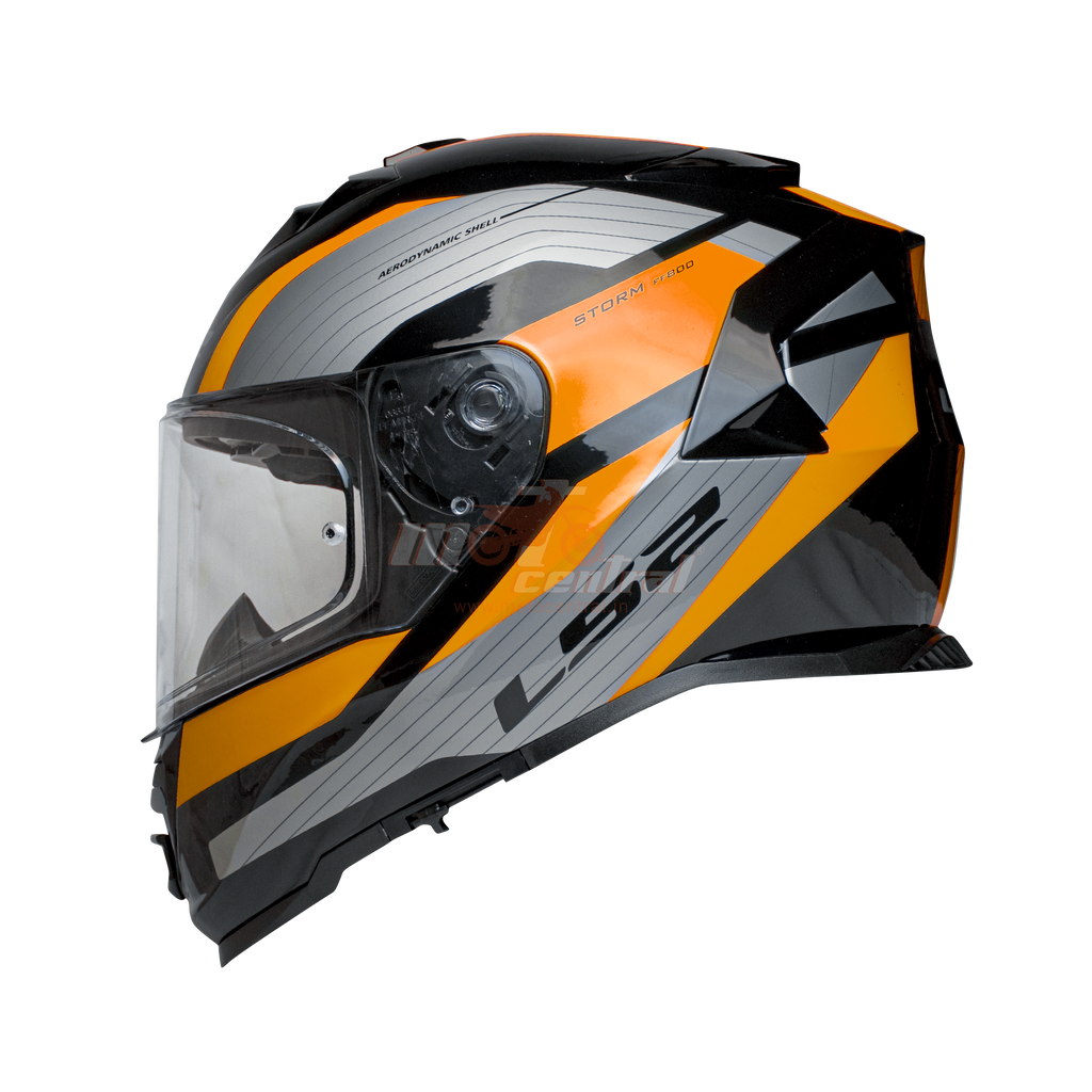 LS2 FF800 Storm II Rocker Silver Hi Viz Orange Gloss Helmet (D Ring)