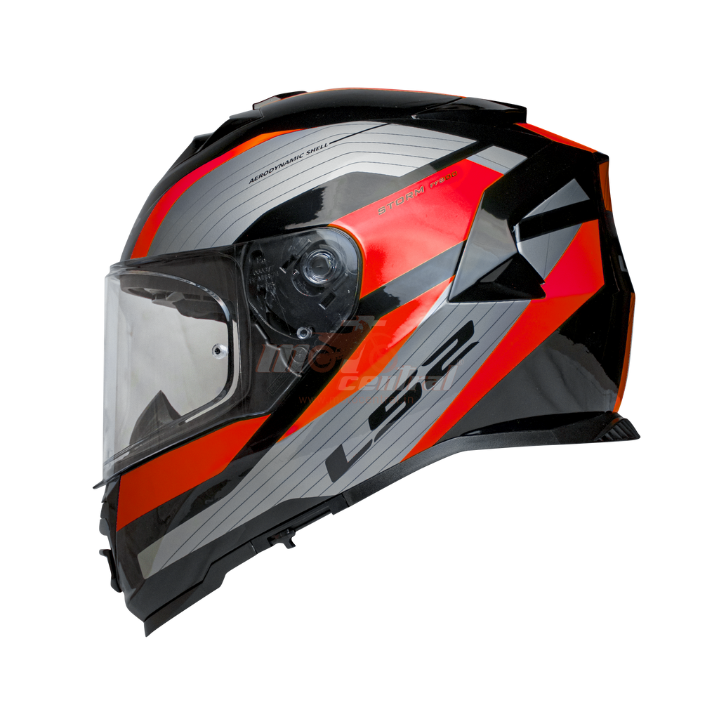 LS2 FF800 Storm II Rocker Silver Red Black Gloss Helmet (D Ring)