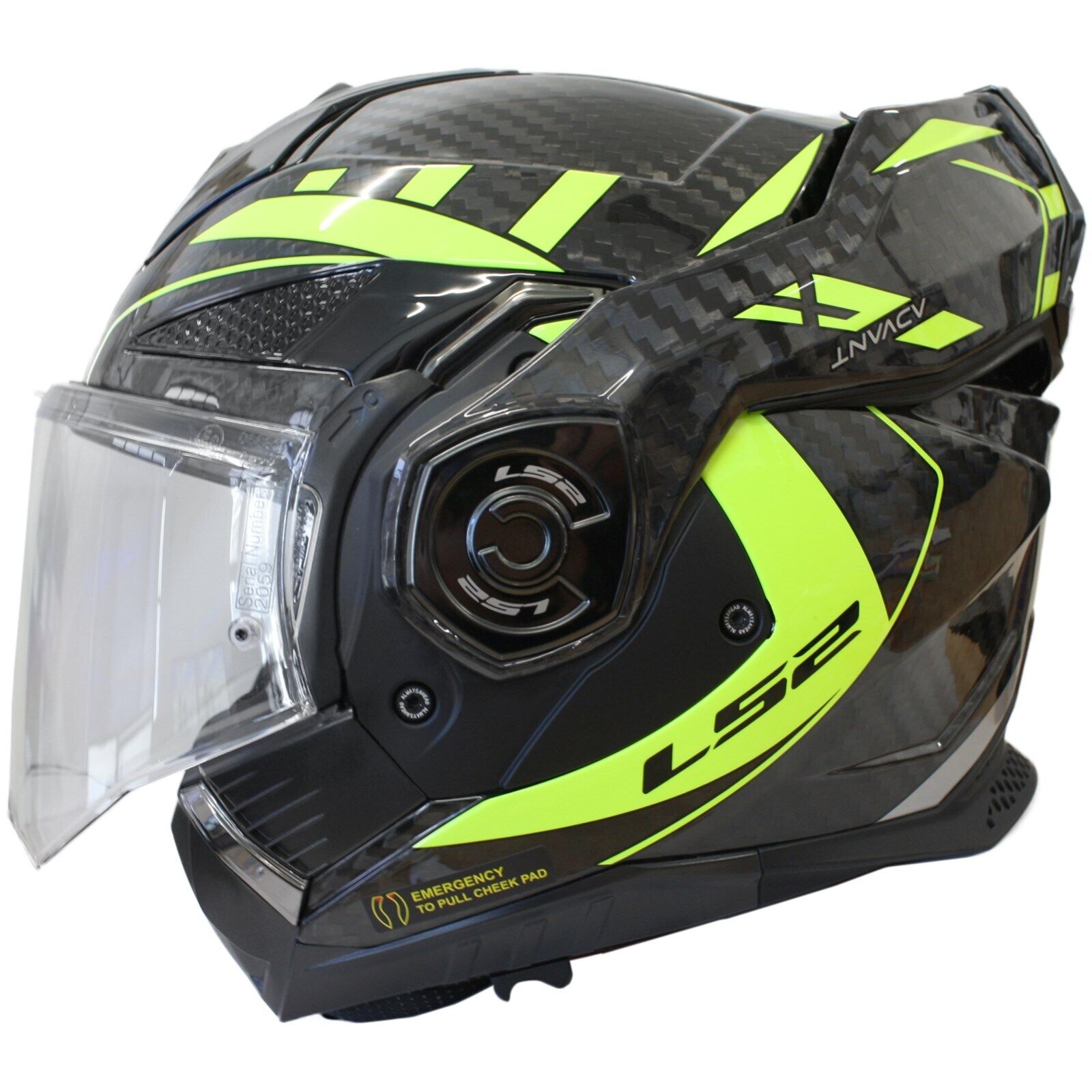 LS2 FF901 Advant X Carbon Future Black Hi Viz Yellow Gloss Helmet– Moto ...