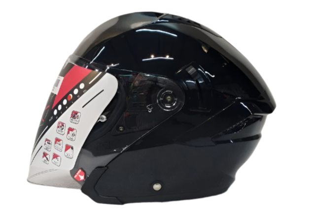KYT NFJ Plain Gloss Black Helmet– Moto Central - Main Image