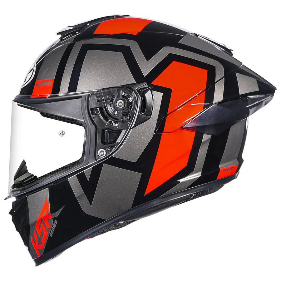 NHK K5R Shield Gloss Black Silver Red Helmet