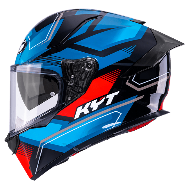 KYT R2R Pro Parsec Gloss Black Blue Red Helmet