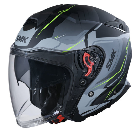 SMK GTJ Escape Black Grey Yellow Gloss (GL264) Helmet