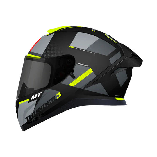 MT Thunder 3 SV Spoiler Arual B13 Gloss Black Grey Neon Yellow Helmet