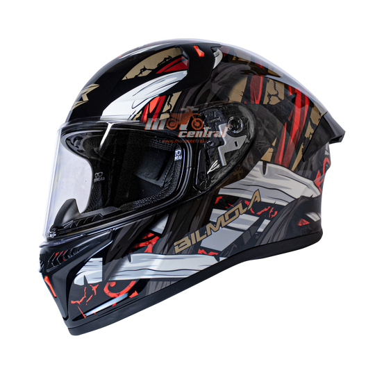 Bilmola Rapid RS Treasure Gloss Black Red Helmet