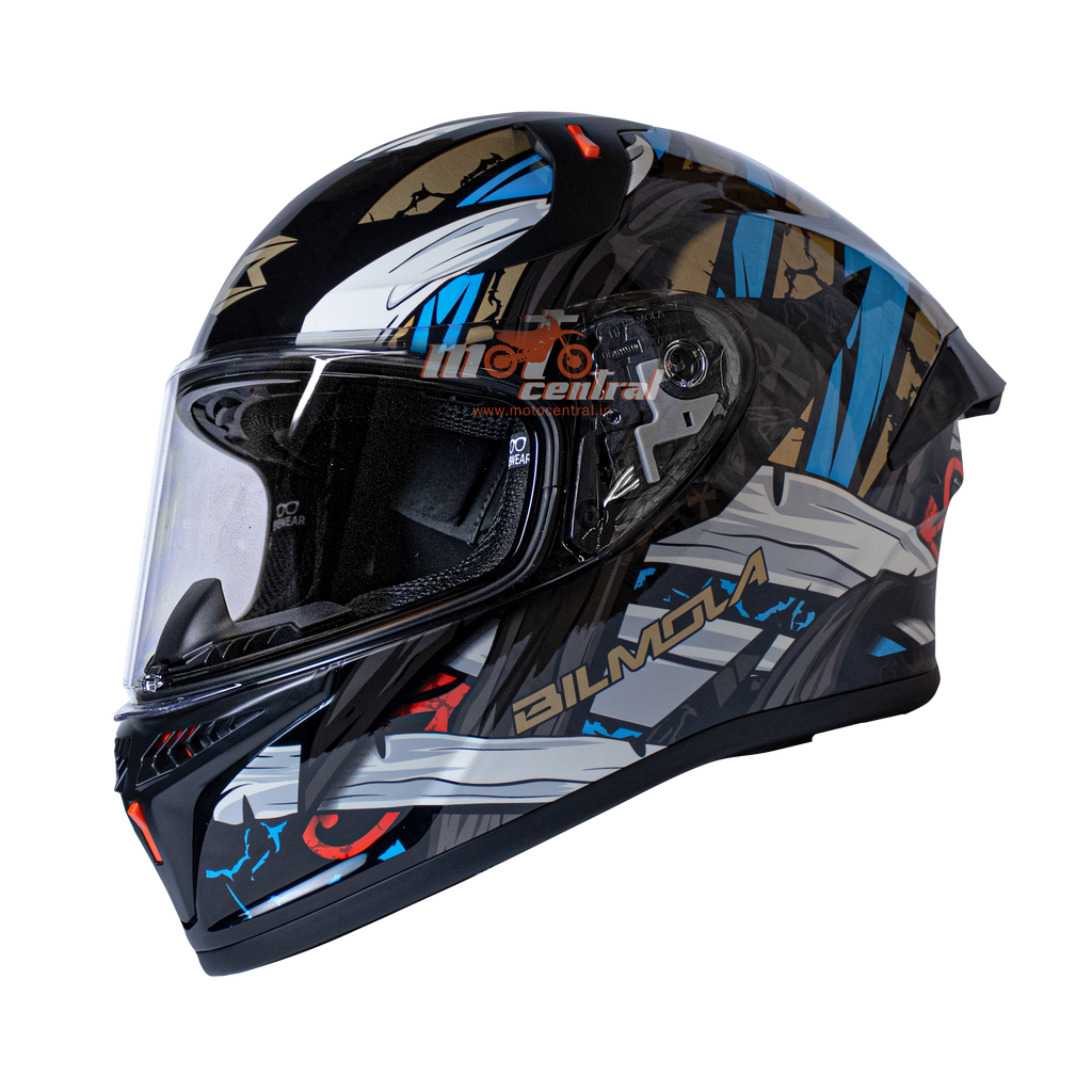 Bilmola Rapid RS Treasure Gloss Black Turquoise Helmet