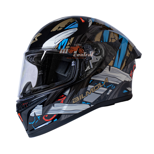 Bilmola Rapid RS Treasure Gloss Black Turquoise Helmet