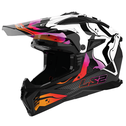 LS2 MX Fast II Wash Gloss White Black Helmet