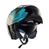 Royal Enfield Lightwing Modular Multi Rays Gloss Black Teal Helmet