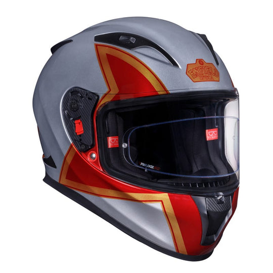 Royal Enfield Limited 120 Edition Bullet Super Star Full Face Helmet (Silver Gold)