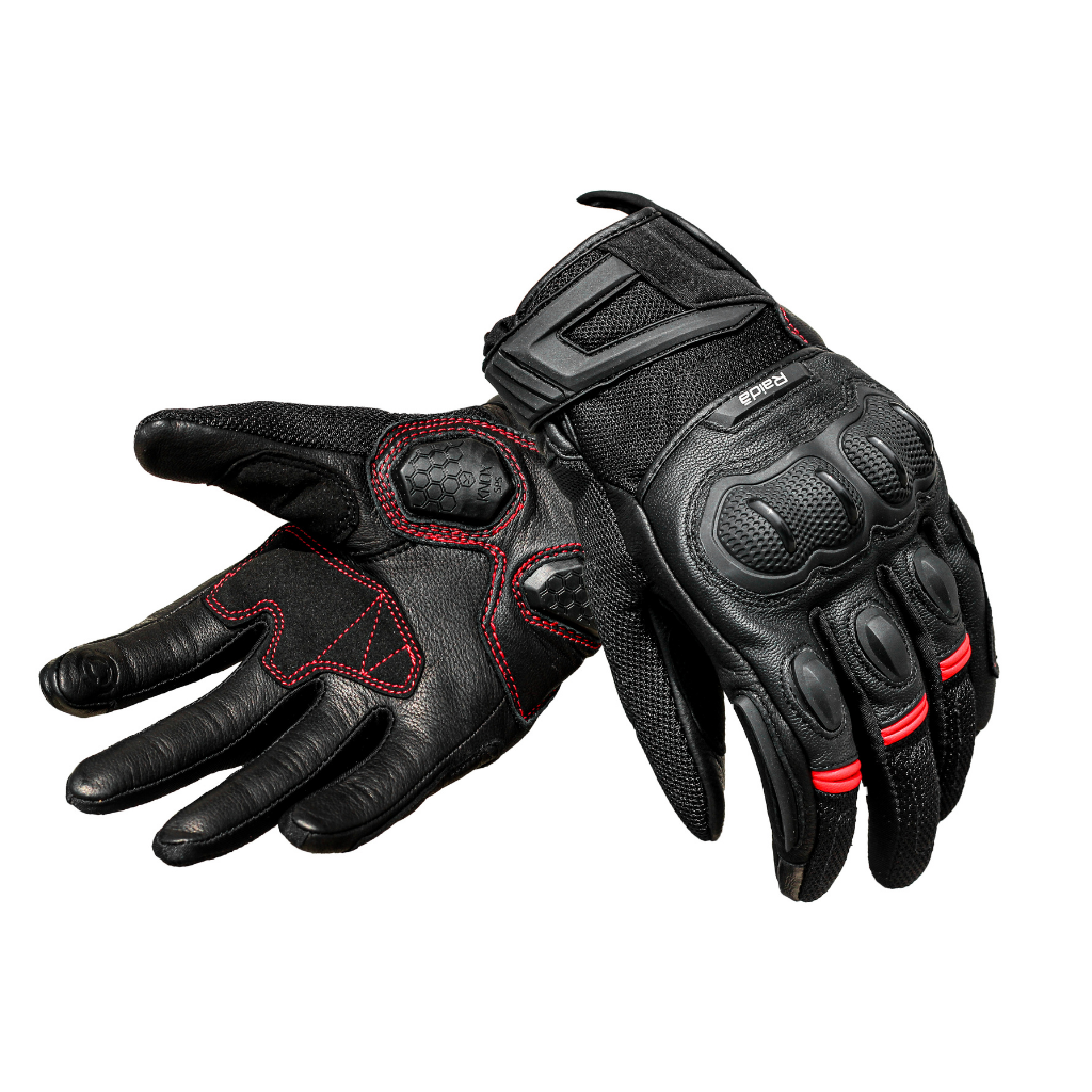 Raida Airwave Motorcycle Black Red Riding Gloves– Moto Central