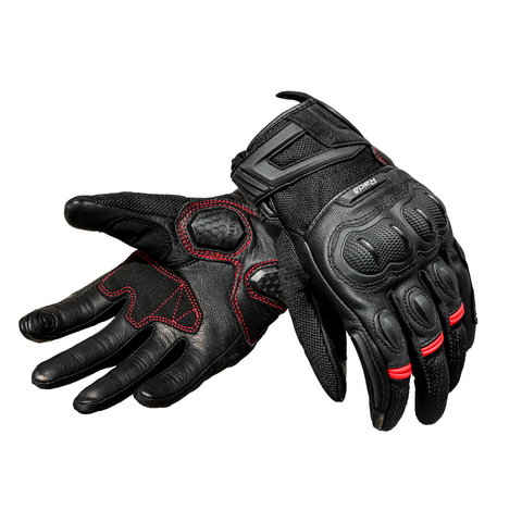 Raida Airwave Motorcycle Black Red Riding Gloves