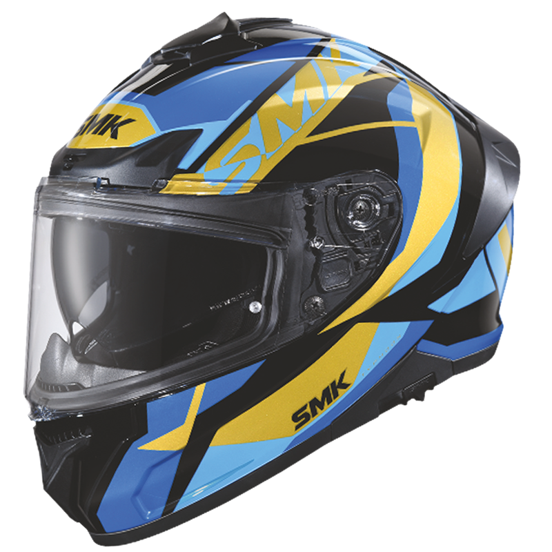 SMK Typhoon Style Gloss Black Blue (GL275) Helmet