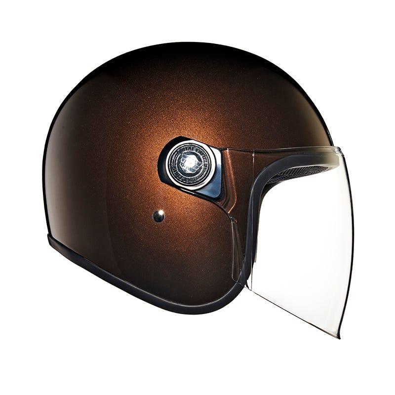 Royal Enfield MLG Copter Face Long Visor Brown Helmet Moto Central
