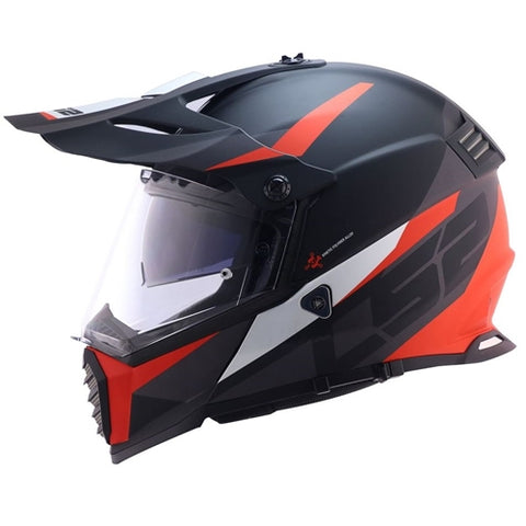 LS2 MX436 Pioneer Evo Router Matt Black Red Helmet– Moto Central