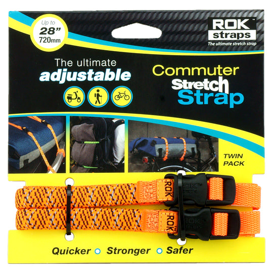 ROK Straps LD 12mm Adjustable Orange Reflective