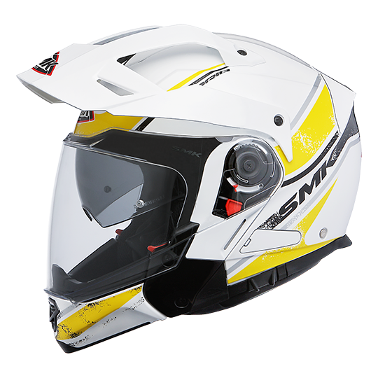 SMK Hybrid Evo Enduro Helmet Tide Gloss White Yellow (GL142)