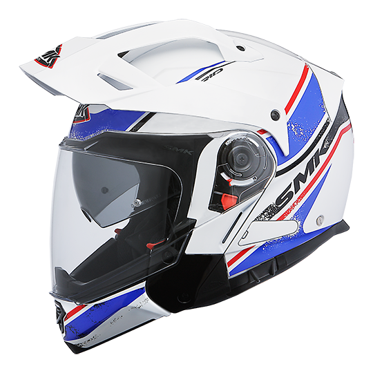 SMK Hybrid Evo Enduro Helmet Tide Gloss White Blue (GL152)