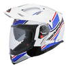 SMK Hybrid Evo Enduro Helmet Tide Gloss White Blue (GL152), Flip Off Helmets, SMK, Moto Central