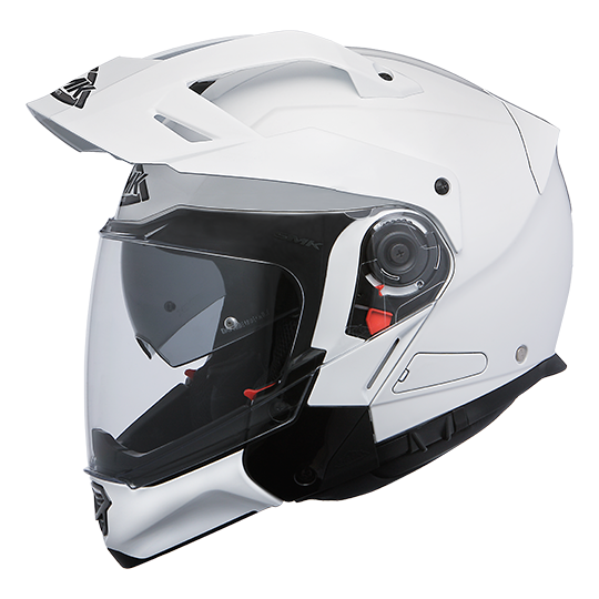SMK Hybrid Evo Enduro Helmet Gloss White (GL100), Flip Off Helmets, SMK, Moto Central