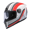 SMK Force Steel Seventy Gloss White-Red (STGL123), Full Face Helmets, SMK, Moto Central
