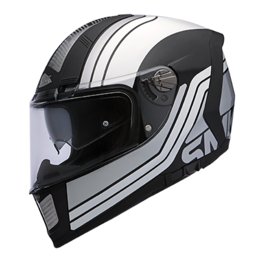 SMK Force Steel Seventy Gloss White-Black (STGL216), Full Face Helmets, SMK, Moto Central