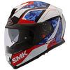 SMK Twister Zest White Blue Red Gloss (GL135), Full Face Helmets, SMK, Moto Central