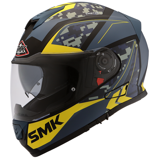 SMK Twister Zest Matt Blue Yellow (MA254), Full Face Helmets, SMK, Moto Central