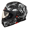 SMK Twister Skull Matt Black-White (MA210) - Moto Central