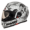SMK Twister Skull Gloss White-Black (GL120) - Moto Central