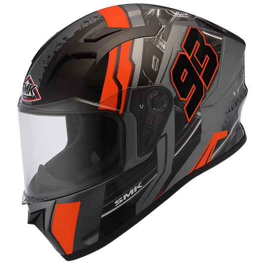 SMK Stellar 93 Swank Matt Anthracite Orange (MADA672), Full Face Helmets, SMK, Moto Central