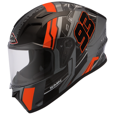 SMK Stellar 93 Swank Matt Anthracite Orange (MADA672), Full Face Helmets, SMK, Moto Central