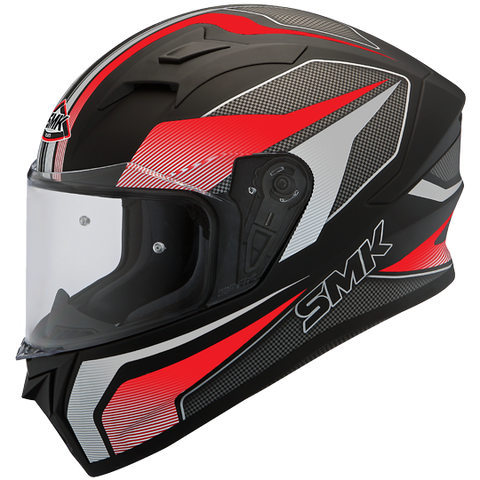 SMK Stellar Dynamo Matt Black Red Grey (MA236), Full Face Helmets, SMK, Moto Central
