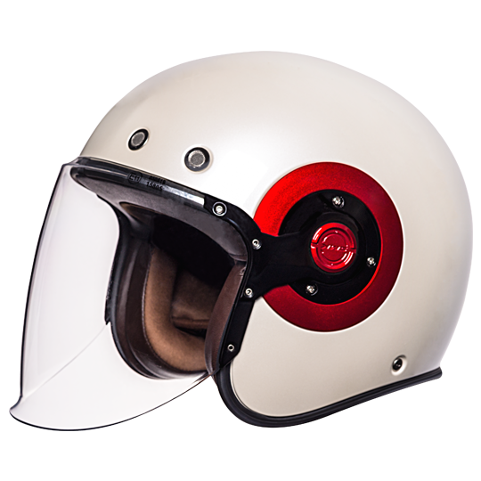 SMK Retro Jet White Red Gloss (GL130) Helmet