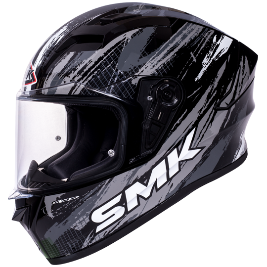 SMK Stellar Meteorite Gloss Black Grey (GL266) Helmet, Full Face Helmets, SMK, Moto Central