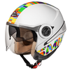 SMK Sirius Art White Gloss (GL149), Open Face Helmets, SMK, Moto Central
