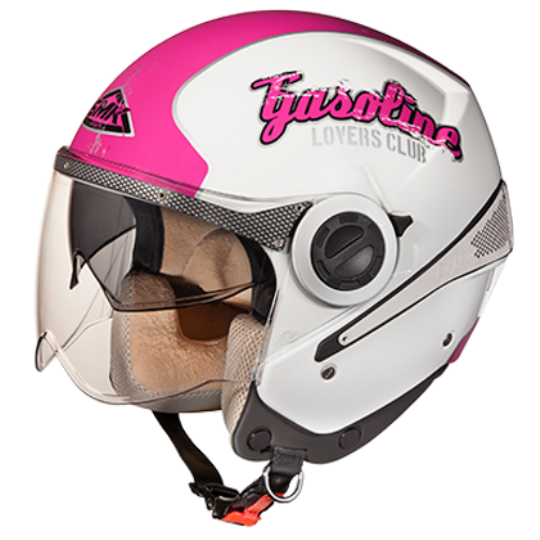 SMK Sirius Gasoline White Pink Gloss (GL196), Open Face Helmets, SMK, Moto Central