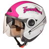 SMK Sirius Gasoline White Pink Gloss (GL196), Open Face Helmets, SMK, Moto Central