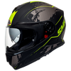 SMK Twister Wraith Matt Black Grey Fluorescent Yellow (MA264), Full Face Helmets, SMK, Moto Central