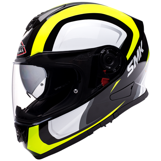 SMK Twister Twilight Gloss Black White Yellow (GL241) Helmet, Full Face Helmets, SMK, Moto Central