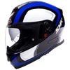 SMK Twister Twilight Gloss Black White Blue (GL251) Helmet, Full Face Helmets, SMK, Moto Central