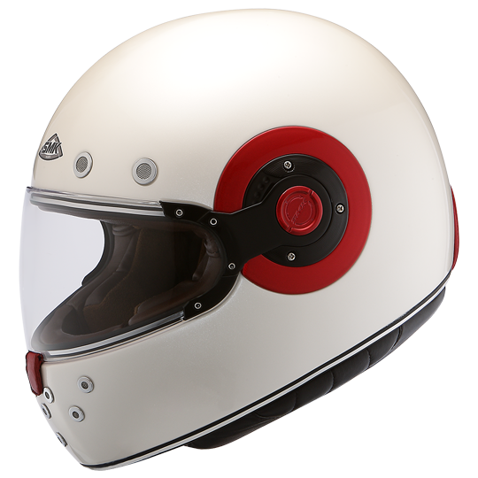SMK Retro White Red Gloss (GL130) Helmet