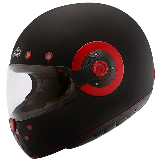 SMK Retro Black Red Matt (MA230) Helmet