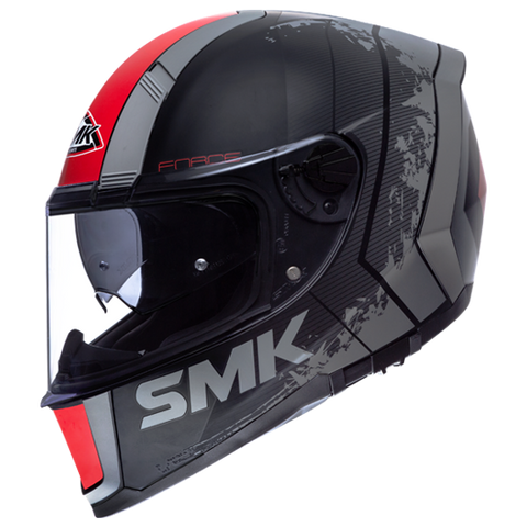 SMK Force Koster Matt Black Red (MA263), Full Face Helmets, SMK, Moto Central