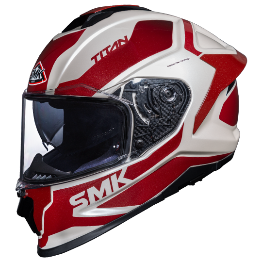 SMK Titan Arok Gloss White Red (GL131) Helmet