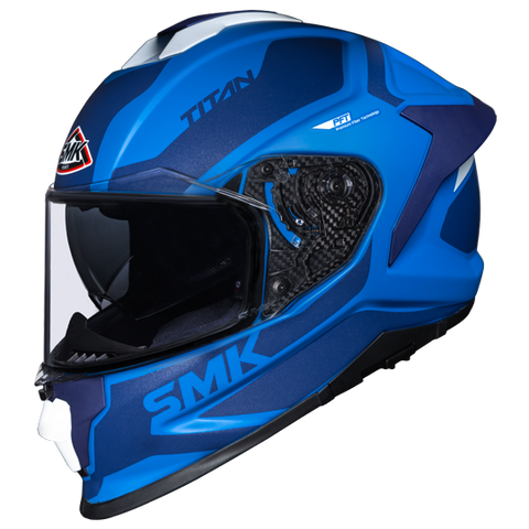 SMK Titan Arok Matt Blue White (MA551) Helmet