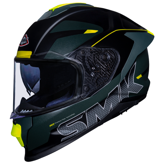 SMK Titan Firefly Matt Black Green Yellow (MA284) Helmet