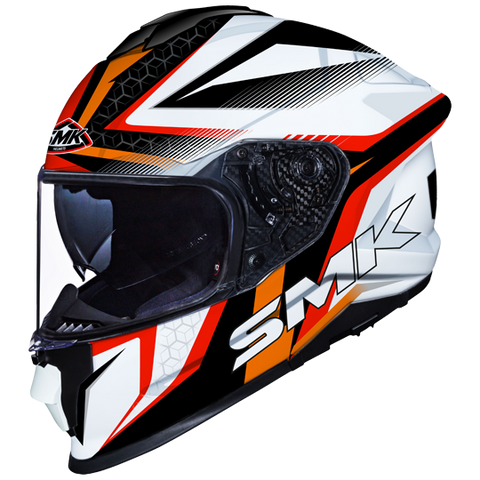 SMK Titan Slick Gloss White Red (GL123) Helmet