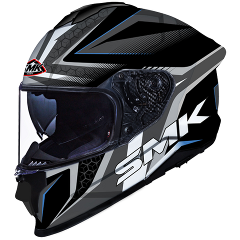 SMK Titan Slick Gloss Black Grey Blue (GL265) Helmet