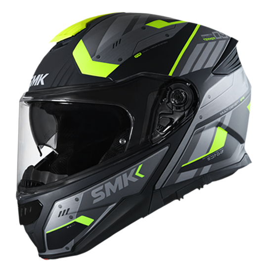 SMK Gullwing Tekker Black Grey Yellow Gloss (GL264) Helmet
